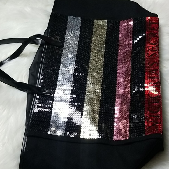 Victoria Secret striped black tote - Picture 4 of 13